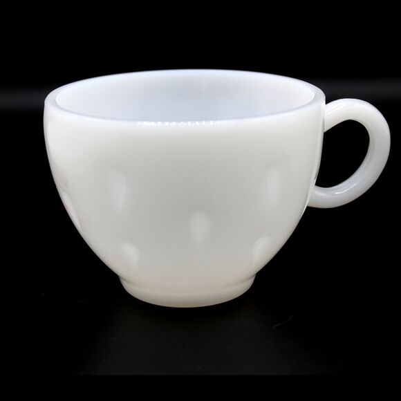 Vintage 1930s Hazel Atlas Dogwood Pattern Milk Glass Luncheon Plate & Cup Set - Picture 7 of 8